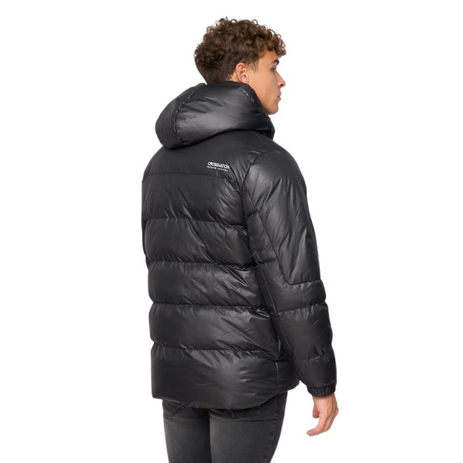 Black - Back - Crosshatch Mens Camptor Panelled Jacket
