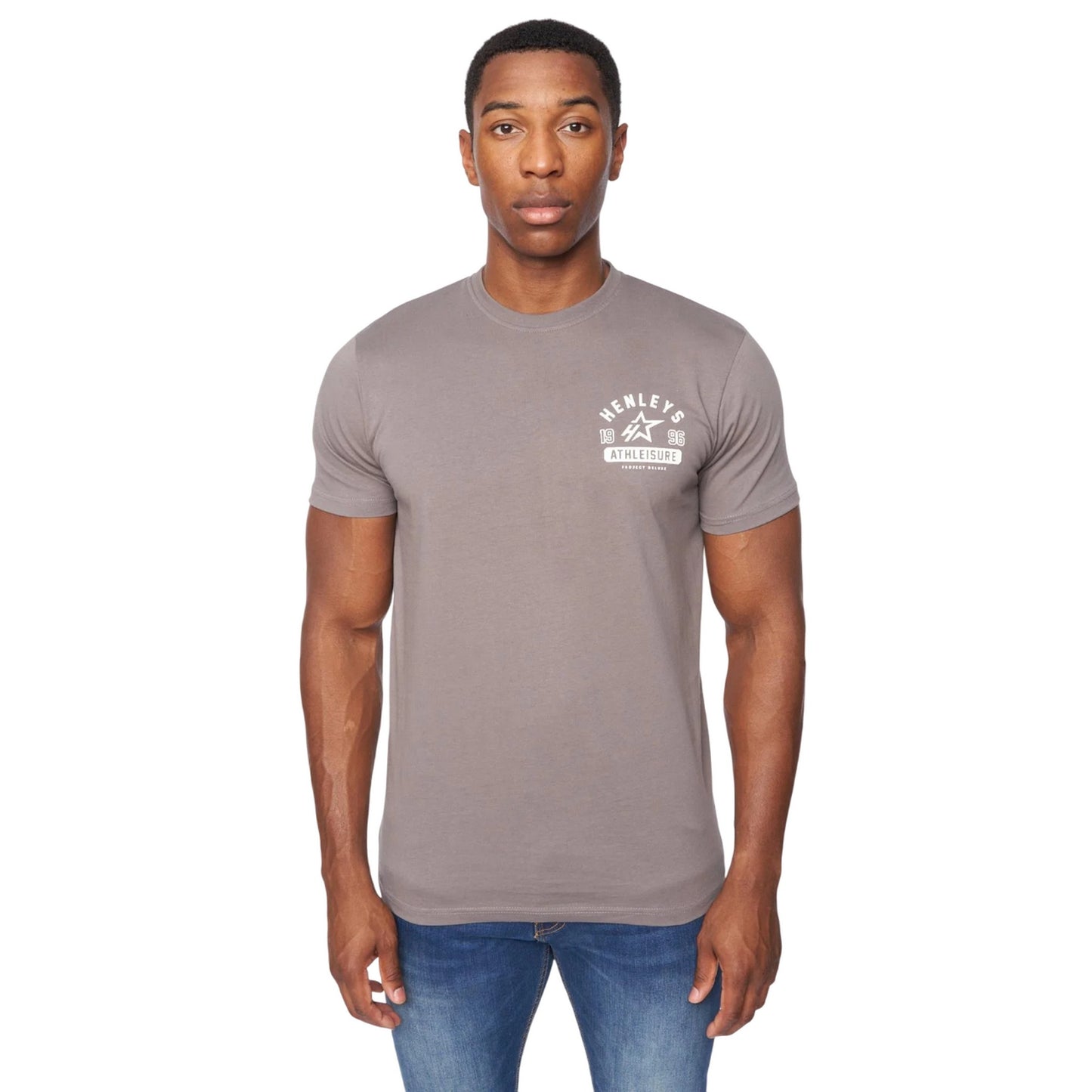 Dark Grey - Front - Henleys Mens Upton T-Shirt