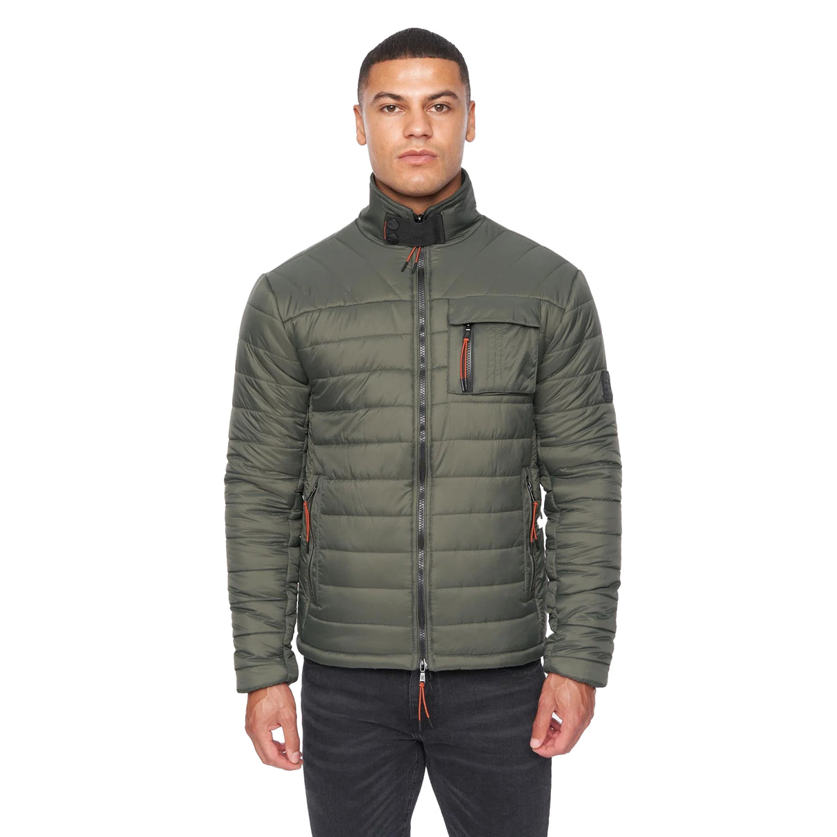 Olive - Front - Duck and Cover Mens Carricore Padded Jacket