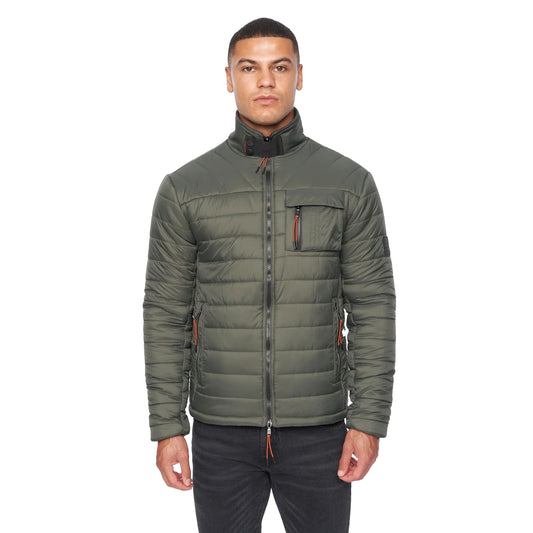 Olive - Front - Duck and Cover Mens Carricore Padded Jacket