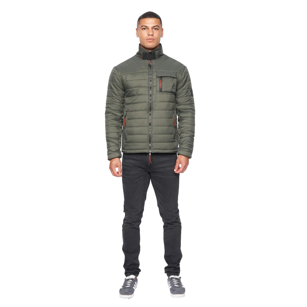 Olive - Side - Duck and Cover Mens Carricore Padded Jacket