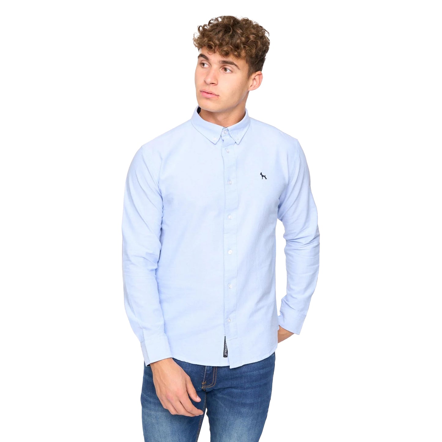 Blue - Front - Bewley & Ritch Mens Chatmen Oxford Slim Shirt