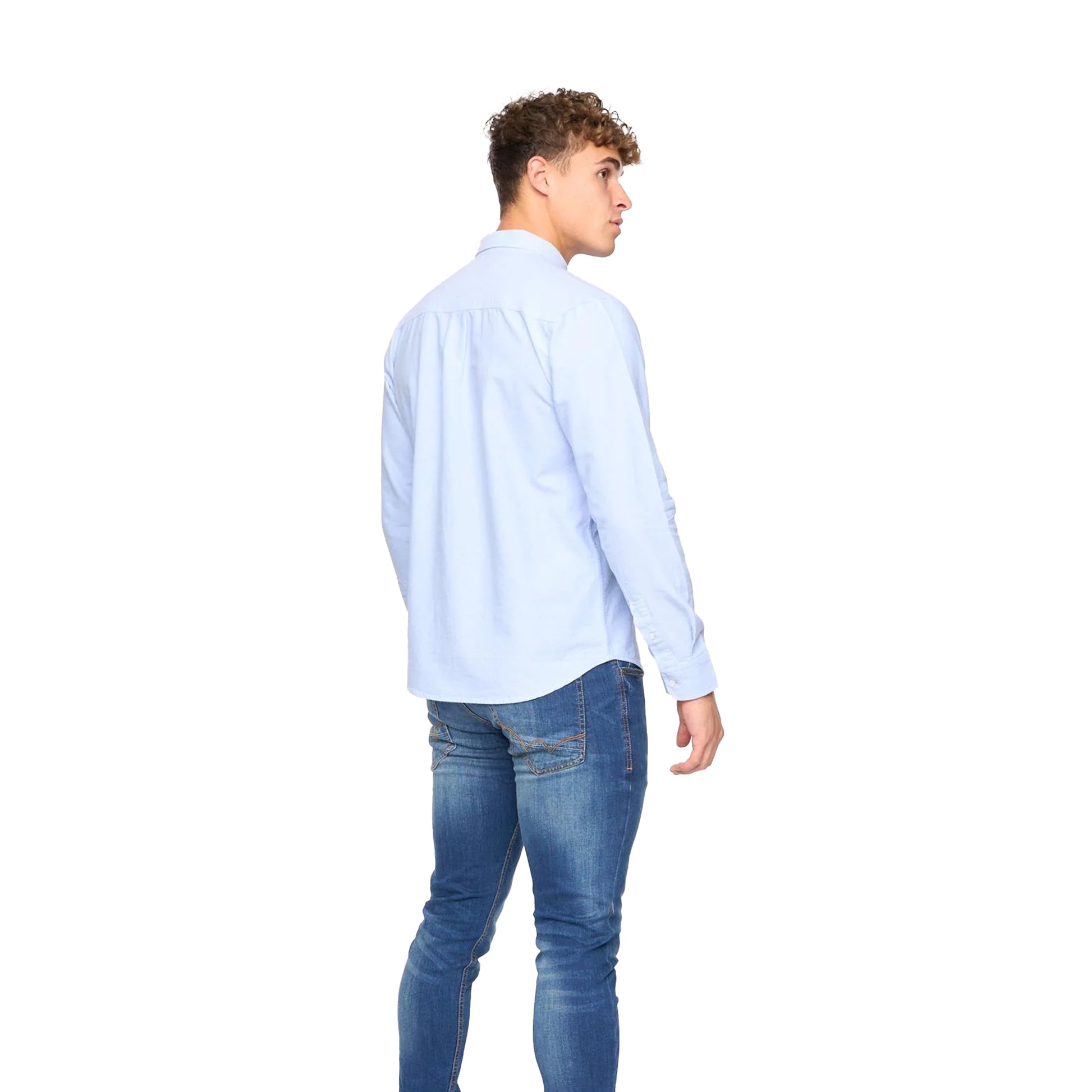 Blue - Back - Bewley & Ritch Mens Chatmen Oxford Slim Shirt