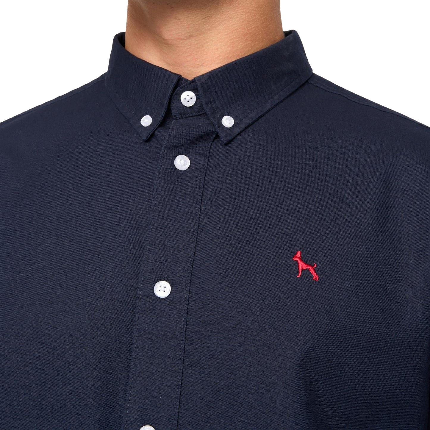 Dark Blue - Side - Bewley & Ritch Mens Chatmen Oxford Slim Shirt