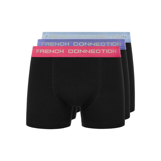 Black - Front - French Connection Mens FC6 Boxer Shorts (Pack of 3)