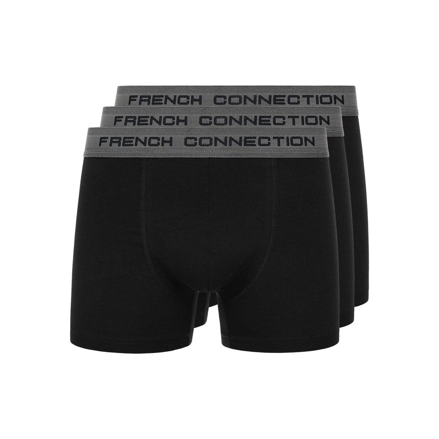 Black-Grey - Front - French Connection Mens FC31 Boxer Shorts (Pack of 3)