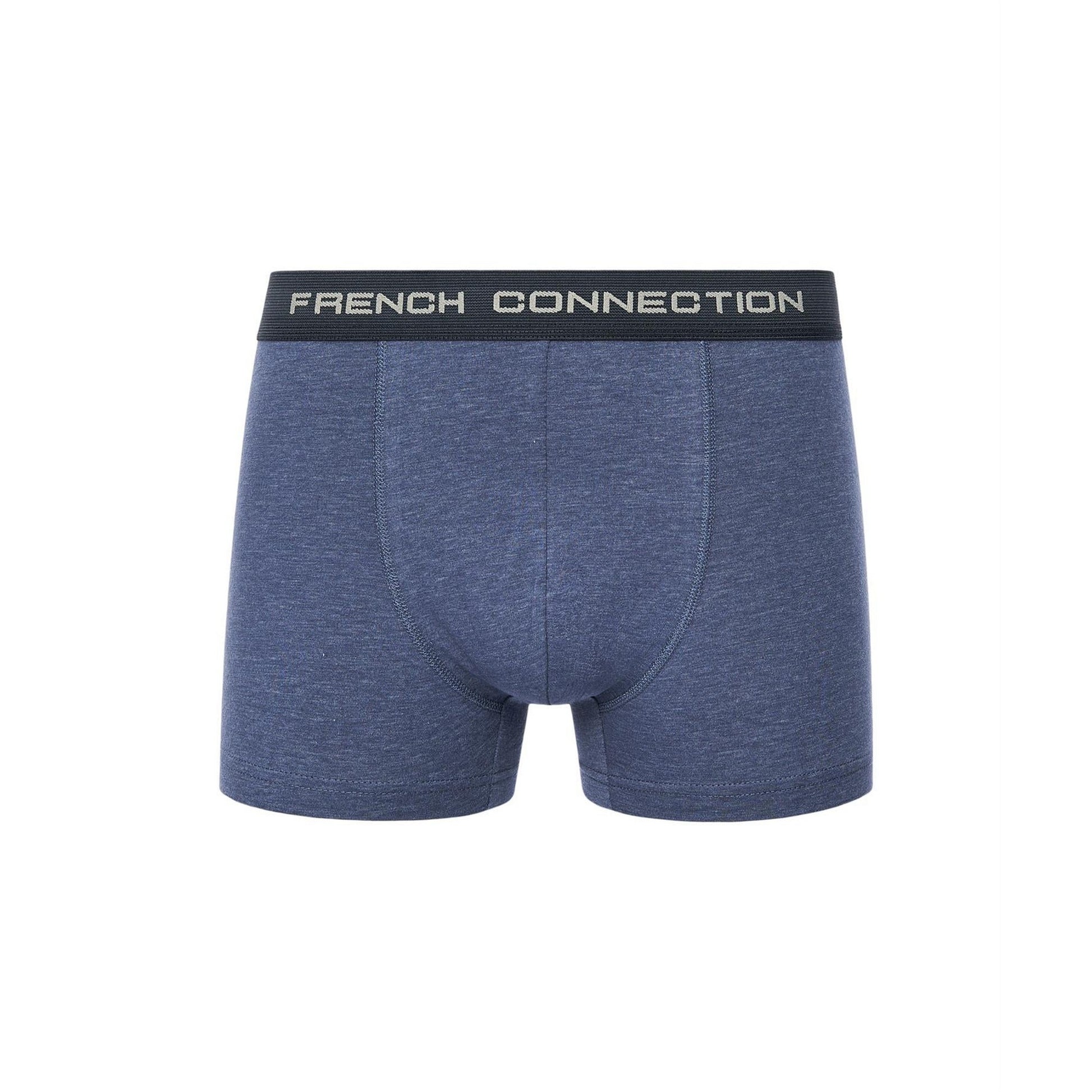 Blue - Side - French Connection Mens FC15 Boxer Shorts (Pack of 3)