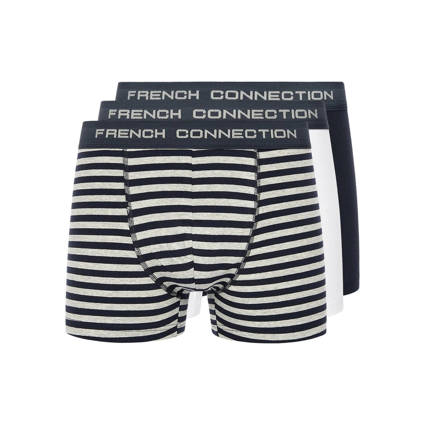 Black-White-Grey - Front - French Connection Mens FC14 Boxer Shorts (Pack of 3)