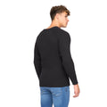 Black - Back - Crosshatch Mens Kramtax Knitted Raglan Pullover