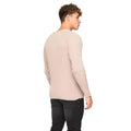 Taupe - Back - Crosshatch Mens Kramtax Knitted Raglan Pullover