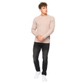 Taupe - Side - Crosshatch Mens Kramtax Knitted Raglan Pullover