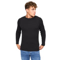 Black - Front - Crosshatch Mens Kramtax Knitted Raglan Pullover