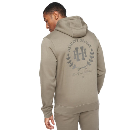Khaki Green - Back - Henleys Mens Alston Hoodie
