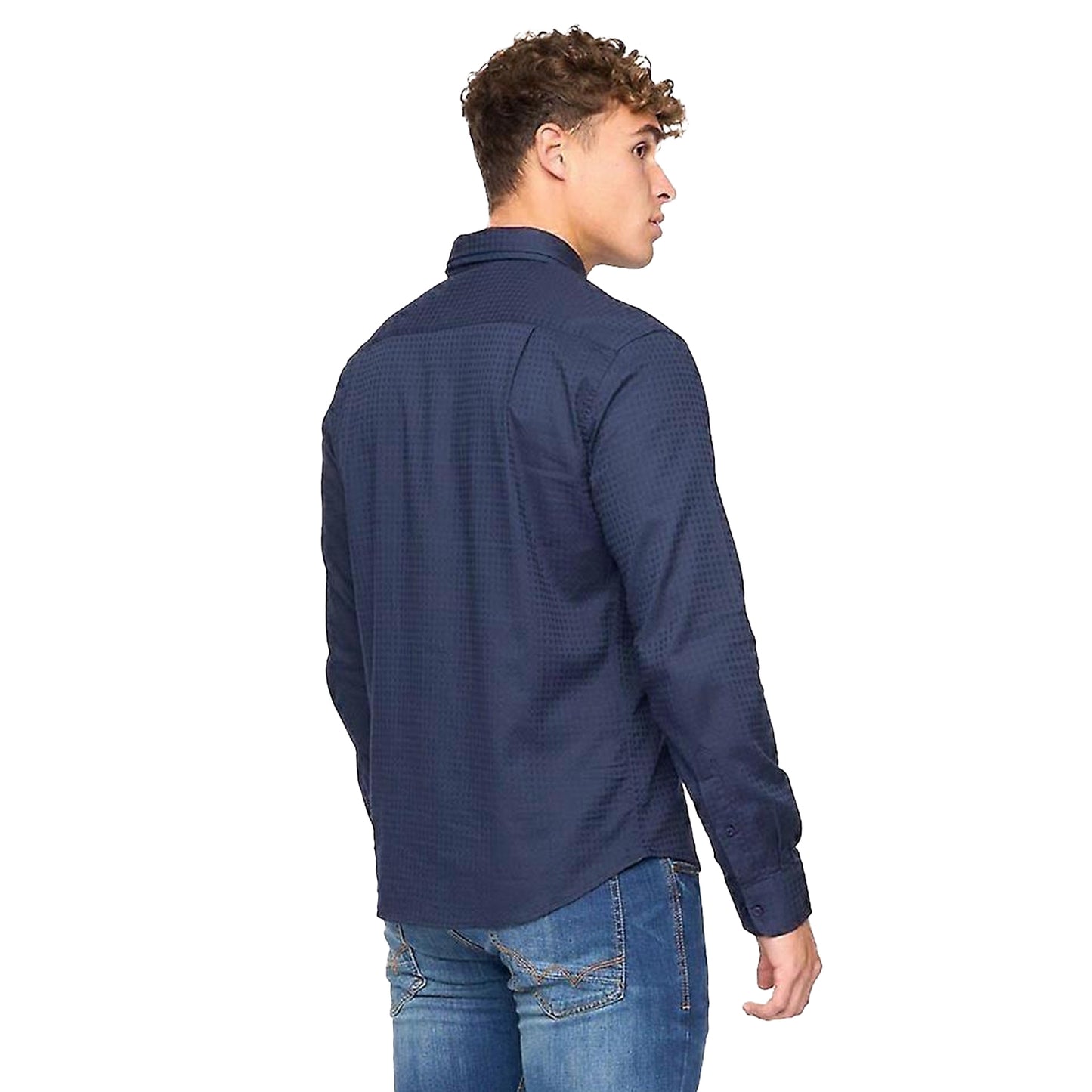 Navy - Back - Bewley & Ritch Mens Edgeworth Slim Shirt
