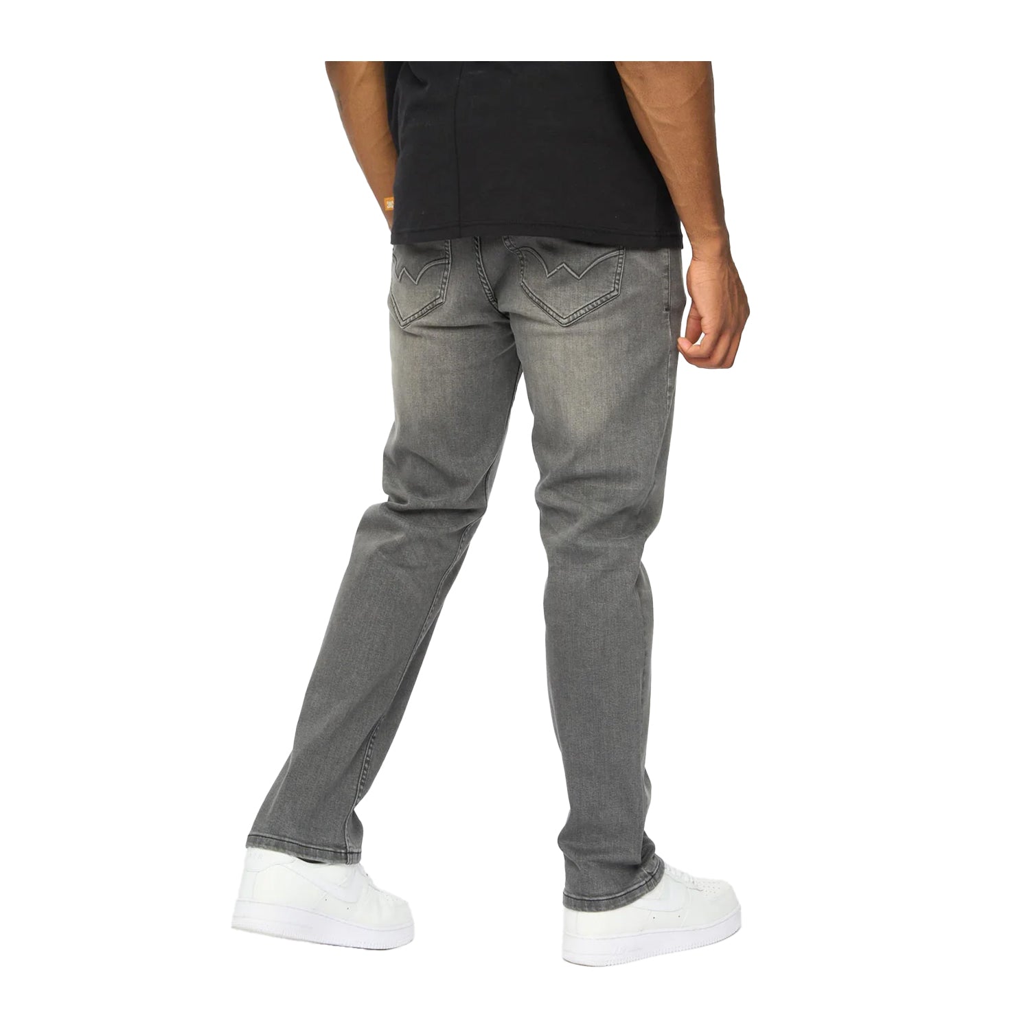 Grey - Back - Duck and Cover Mens Janstar Straight Leg Jeans