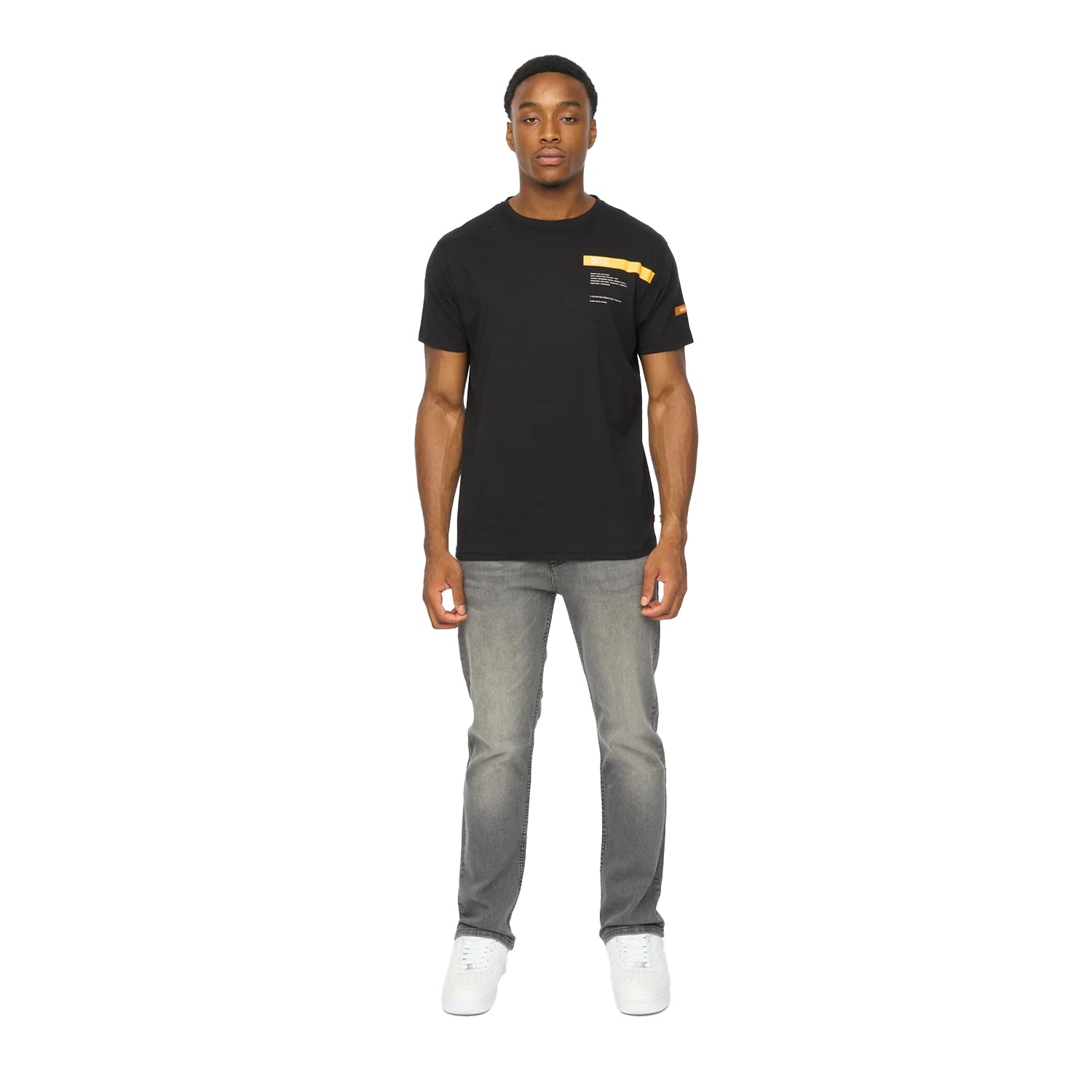 Grey - Side - Duck and Cover Mens Janstar Straight Leg Jeans