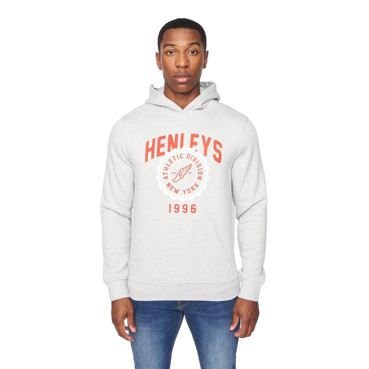Grey Marl - Front - Henleys Mens Tipton Hoodie
