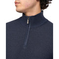 Navy Marl - Side - Bewley & Ritch Mens Seymour Knitted Funnel Neck Pullover