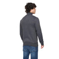 Black Marl - Back - Bewley & Ritch Mens Seymour Knitted Funnel Neck Pullover