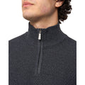 Black Marl - Side - Bewley & Ritch Mens Seymour Knitted Funnel Neck Pullover