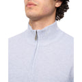 Light Grey Marl - Side - Bewley & Ritch Mens Seymour Knitted Funnel Neck Pullover