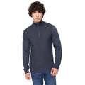 Navy Marl - Front - Bewley & Ritch Mens Seymour Knitted Funnel Neck Pullover