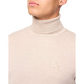Off White Marl - Side - Bewley & Ritch Mens Cliveden Knitted Turtle Neck Pullover