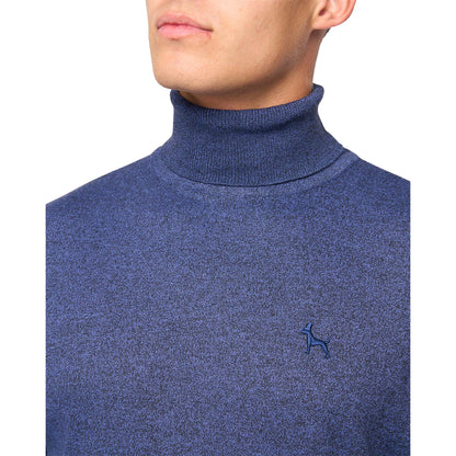 Denim Marl - Side - Bewley & Ritch Mens Cliveden Knitted Turtle Neck Pullover