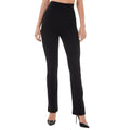 Black - Front - Lookus Womens-Ladies Aleyna Ribbed Flared Leggings