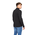 Black - Back - Crosshatch Mens Havaline Knitted Quarter Zip Pullover