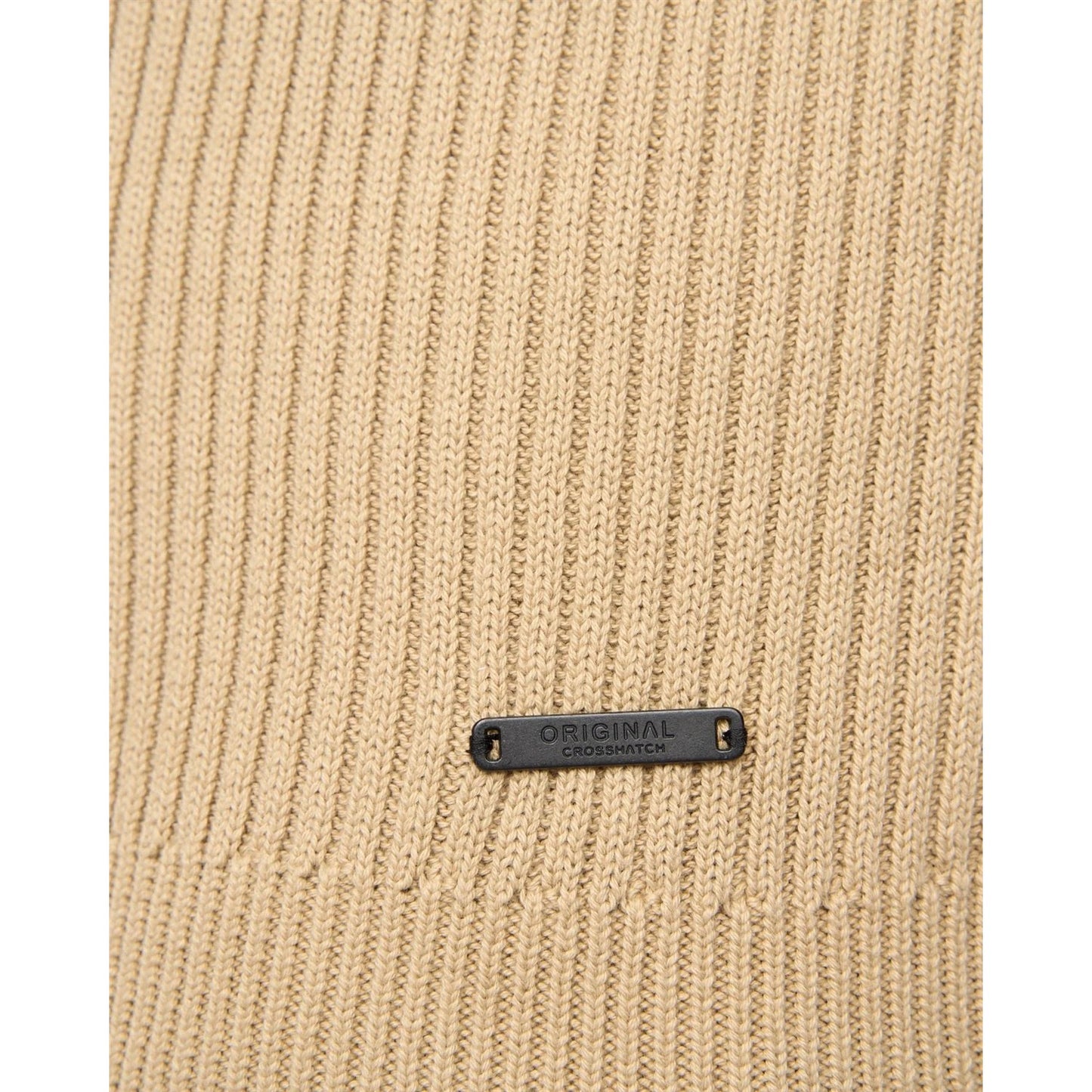 Stone - Lifestyle - Crosshatch Mens Havaline Knitted Quarter Zip Pullover