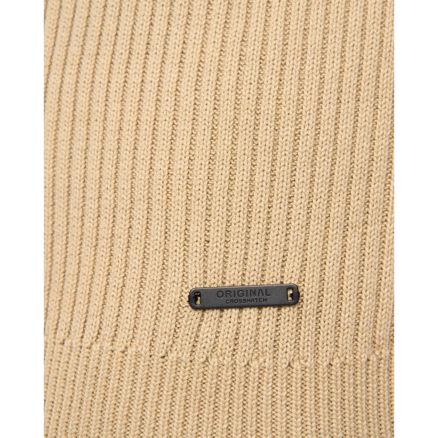 Stone - Lifestyle - Crosshatch Mens Havaline Knitted Quarter Zip Pullover