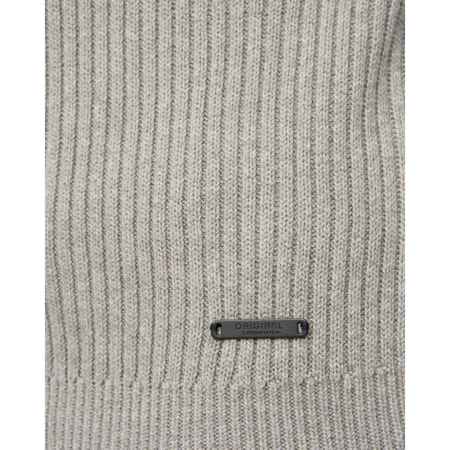 Grey Marl - Lifestyle - Crosshatch Mens Havaline Knitted Quarter Zip Pullover