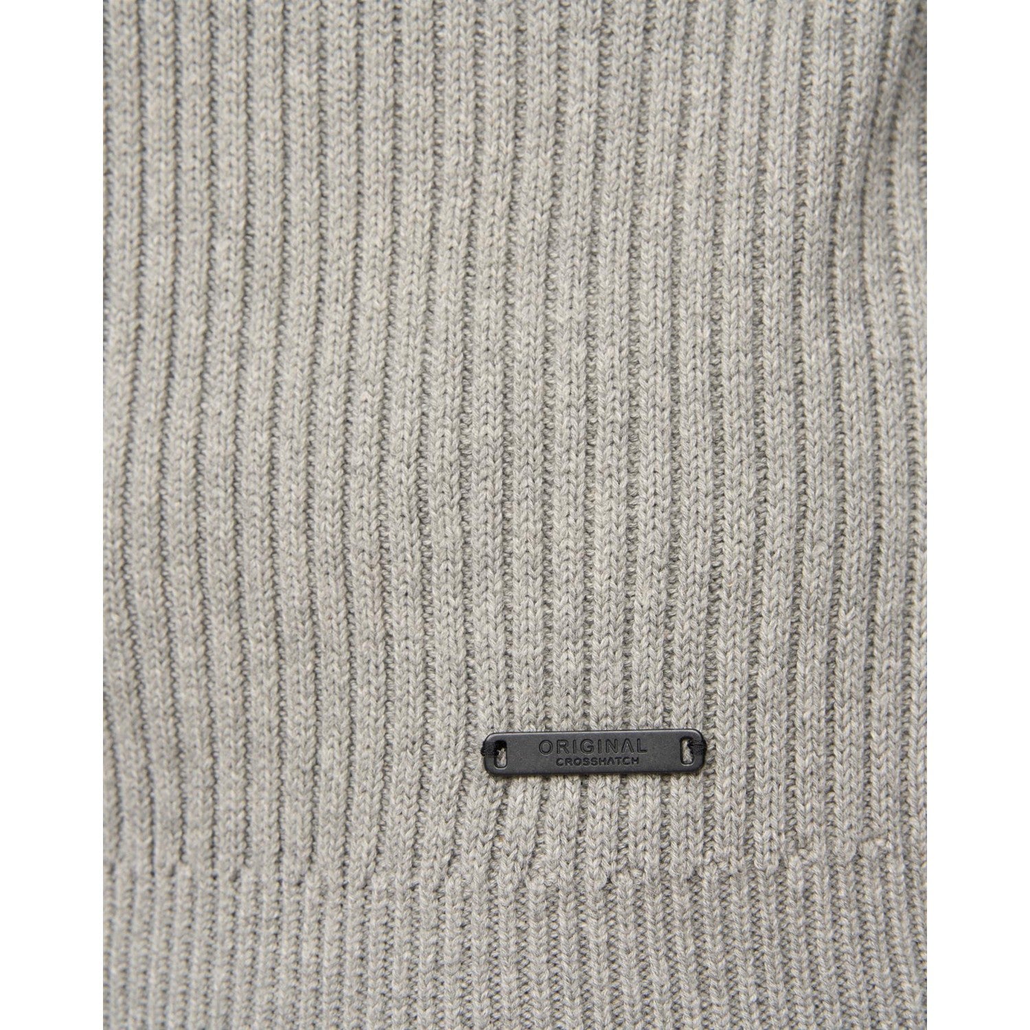 Grey Marl - Lifestyle - Crosshatch Mens Havaline Knitted Quarter Zip Pullover