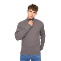 Charcoal Grey - Front - Crosshatch Mens Havaline Knitted Quarter Zip Pullover