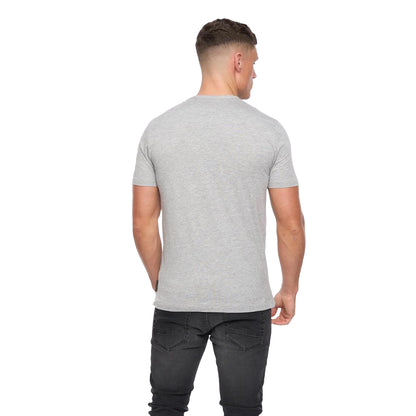 Light Grey-Marine - Back - French Connection Mens Double Logo T-Shirt