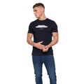 Marine-White - Side - French Connection Mens Double Logo T-Shirt