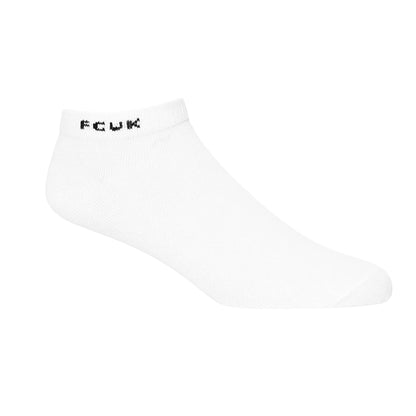 Grey-White-Black - Back - FCUK Mens Logo Trainer Socks (Pack of 7)