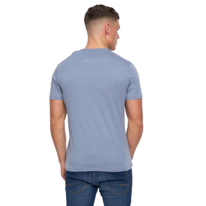 Light Blue Melange - Back - FCUK Mens Stack T-Shirt