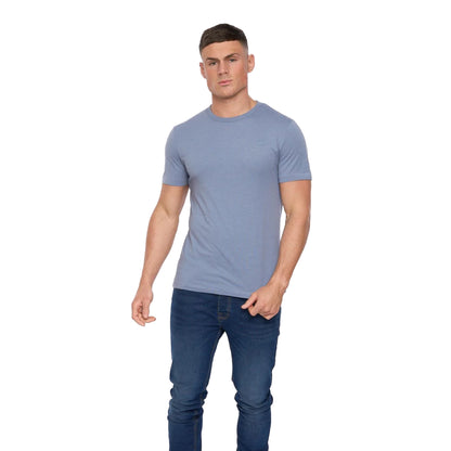 Light Blue Melange - Side - FCUK Mens Stack T-Shirt