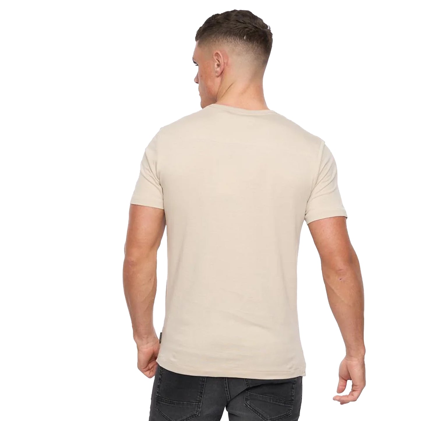 Stone - Back - FCUK Mens Stack T-Shirt