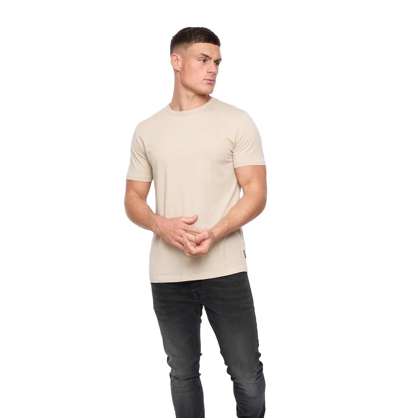 Stone - Side - FCUK Mens Stack T-Shirt