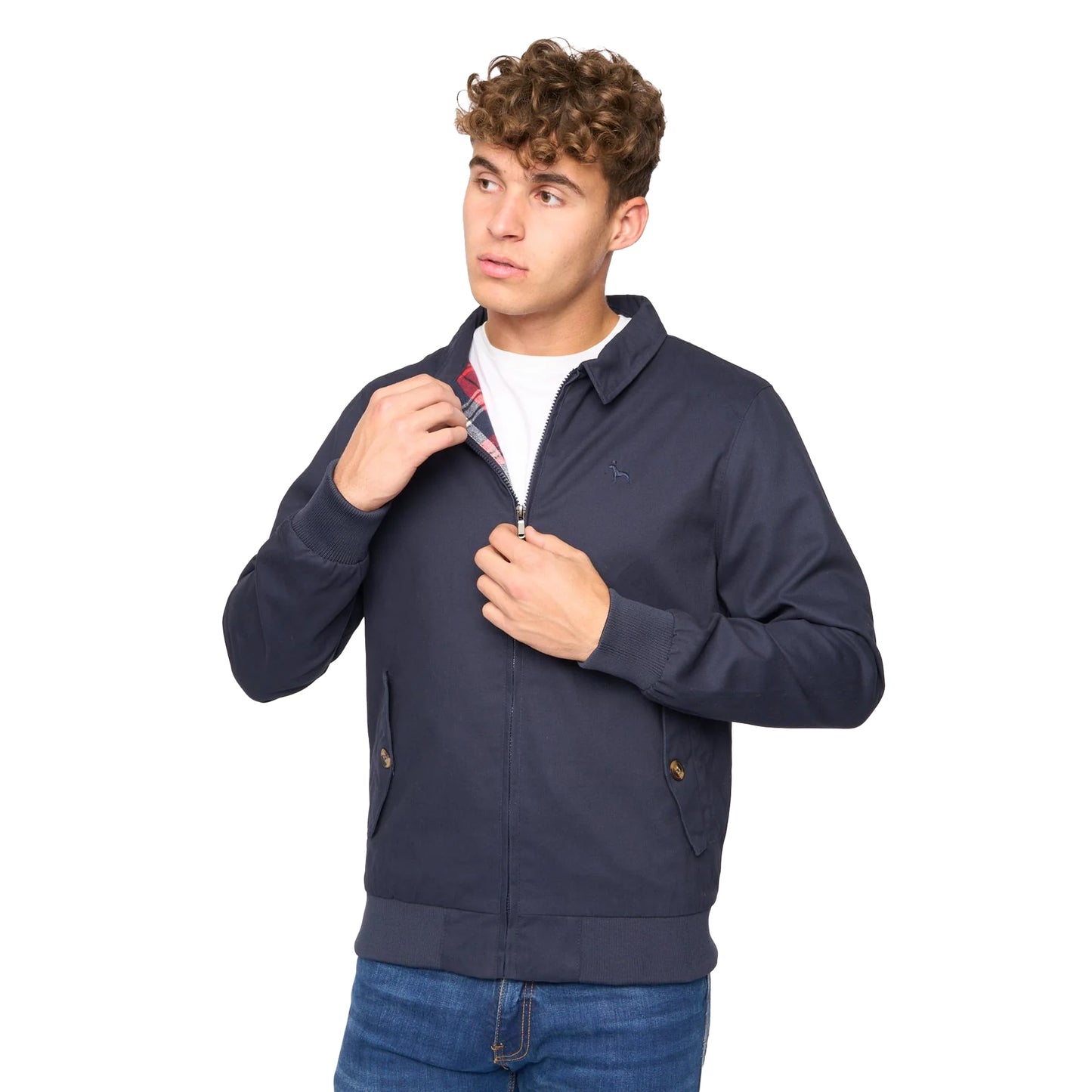 Navy - Front - Bewley & Ritch Mens Dartmoore Twill Harrington Jacket