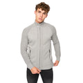 Grey - Front - Crosshatch Mens Birchin Knitted Full Zip Jumper