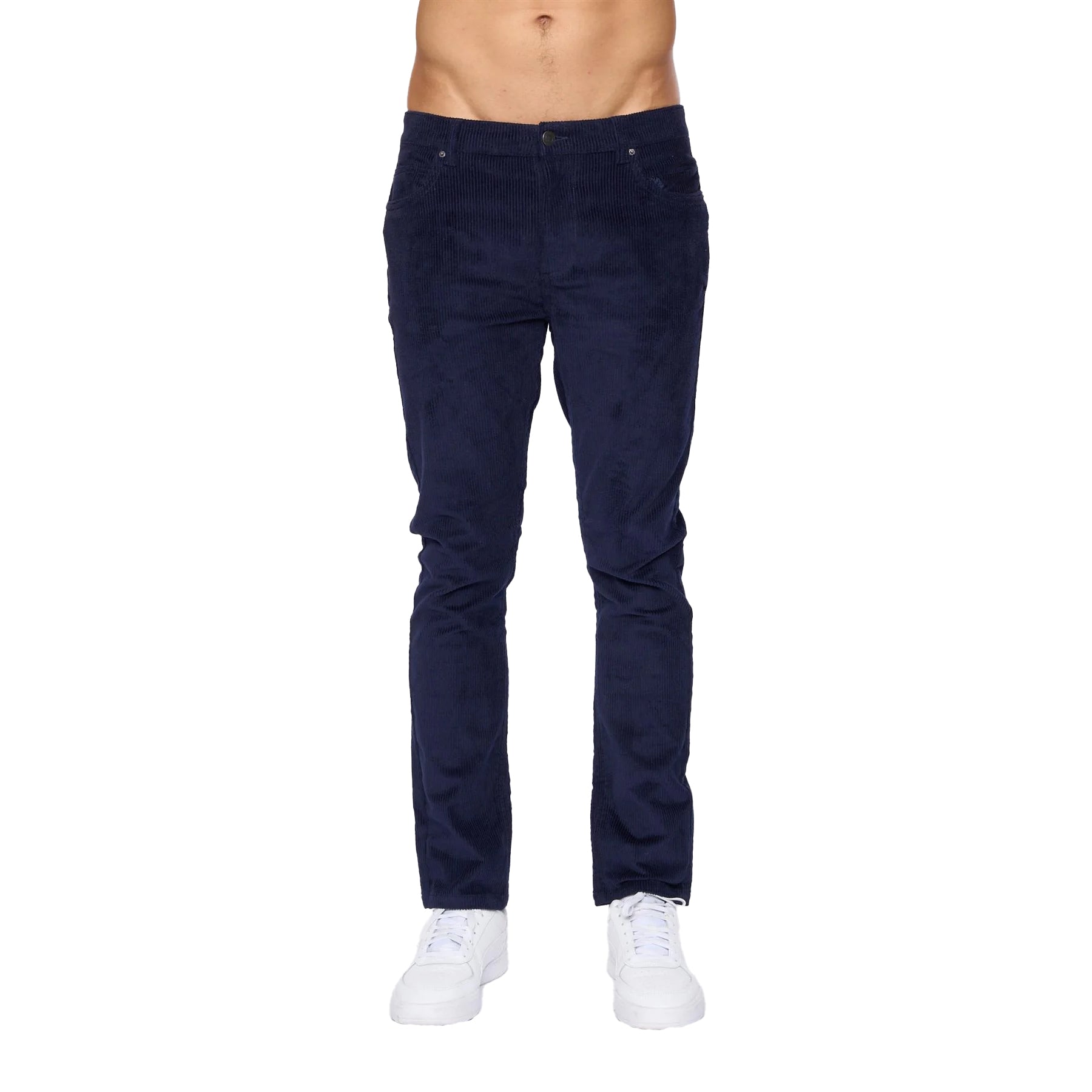 Navy - Front - Duck and Cover Mens Cordsome Trousers