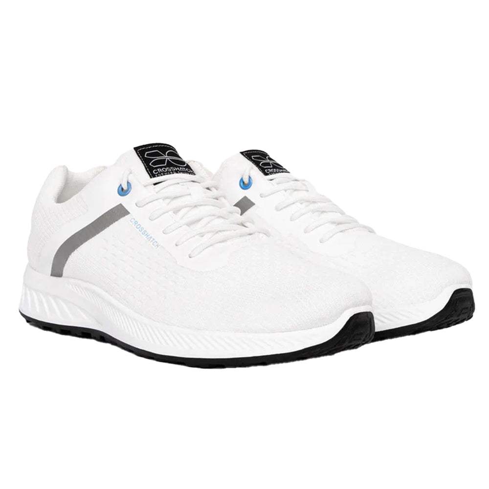 White - Front - Crosshatch Mens Kamran Trainers