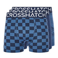 Navy - Front - Crosshatch Mens Bresler Boxer Shorts (Pack of 3)