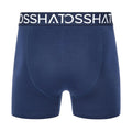 Navy - Back - Crosshatch Mens Bresler Boxer Shorts (Pack of 3)