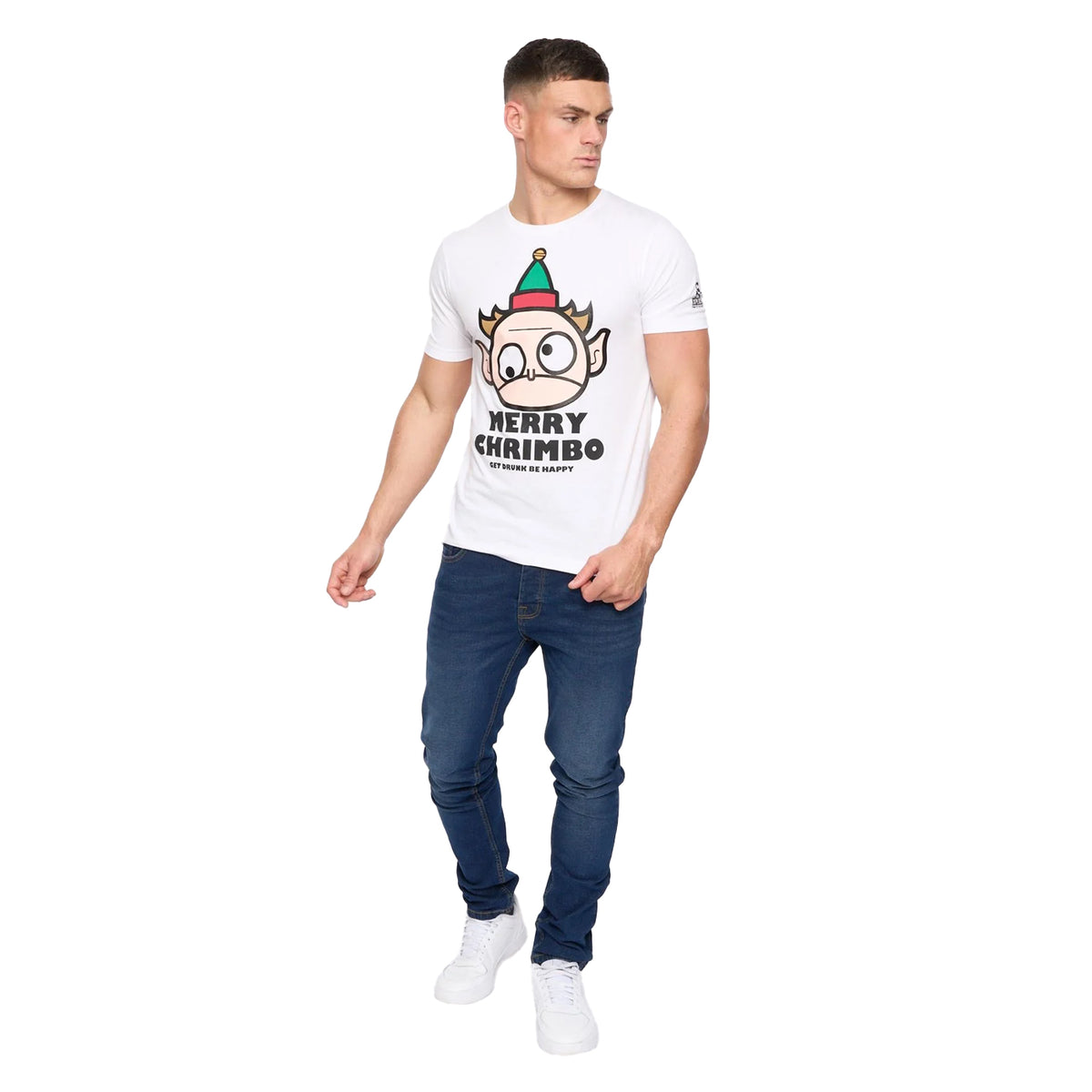 White - Side - Xplicit Mens Drunk Elf Christmas T-Shirt
