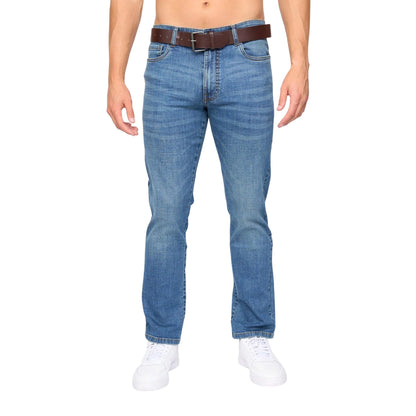 Mid Wash - Front - Bewley & Ritch Mens Newbury Straight Washed Jeans